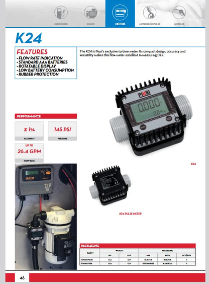 K-24 Digital Electronic Flow Meter for Piusi DEF Diesel Exhaust Fluid (F00407340)