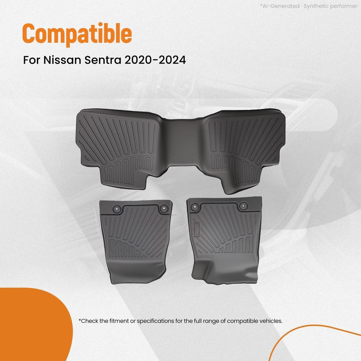 Set of 4 TPE Waterproof Floor Mats Liner for Nissan Sentra (2020–2025)