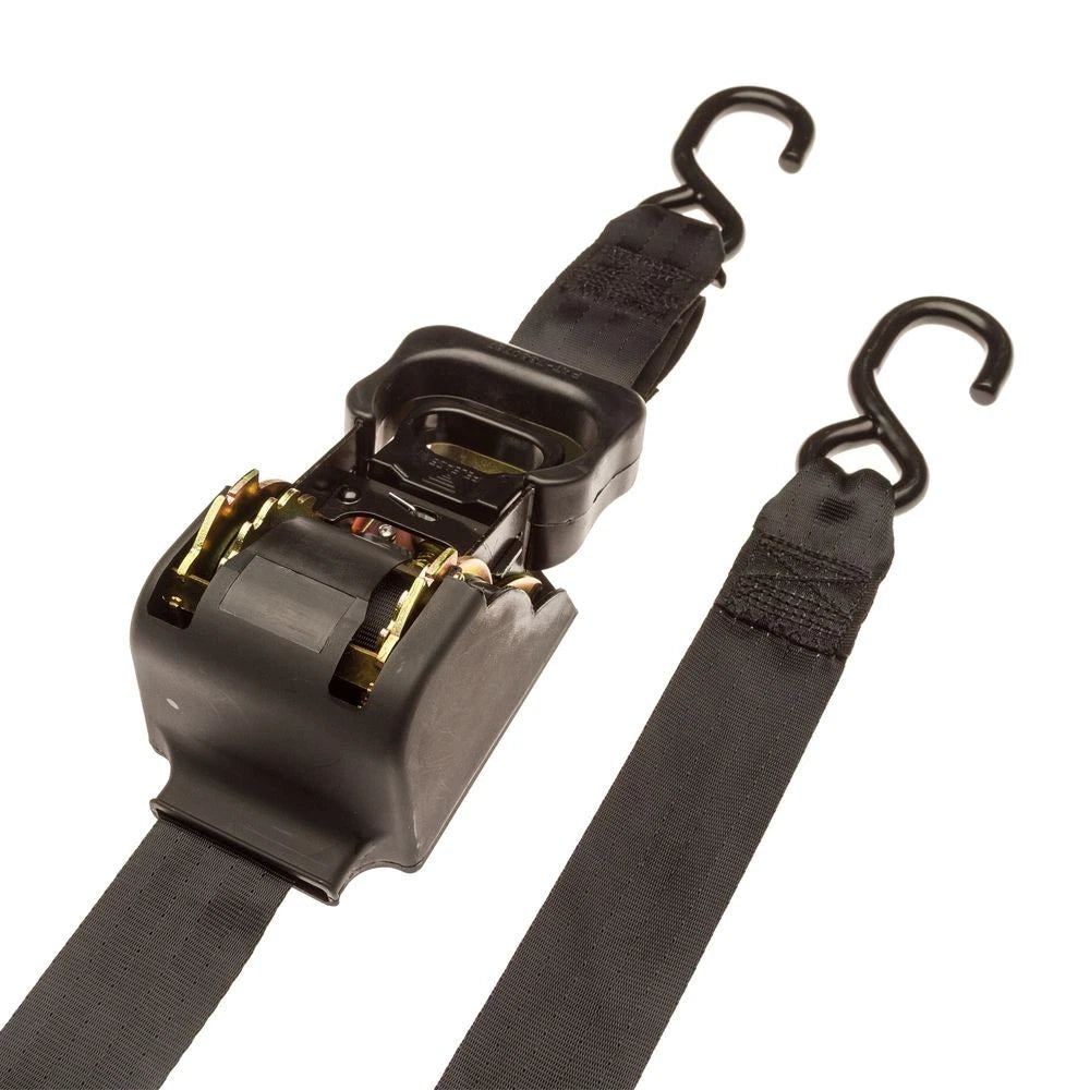 Set of 4 Retractable Ratchet Straps 2" x 10' with S-Hooks