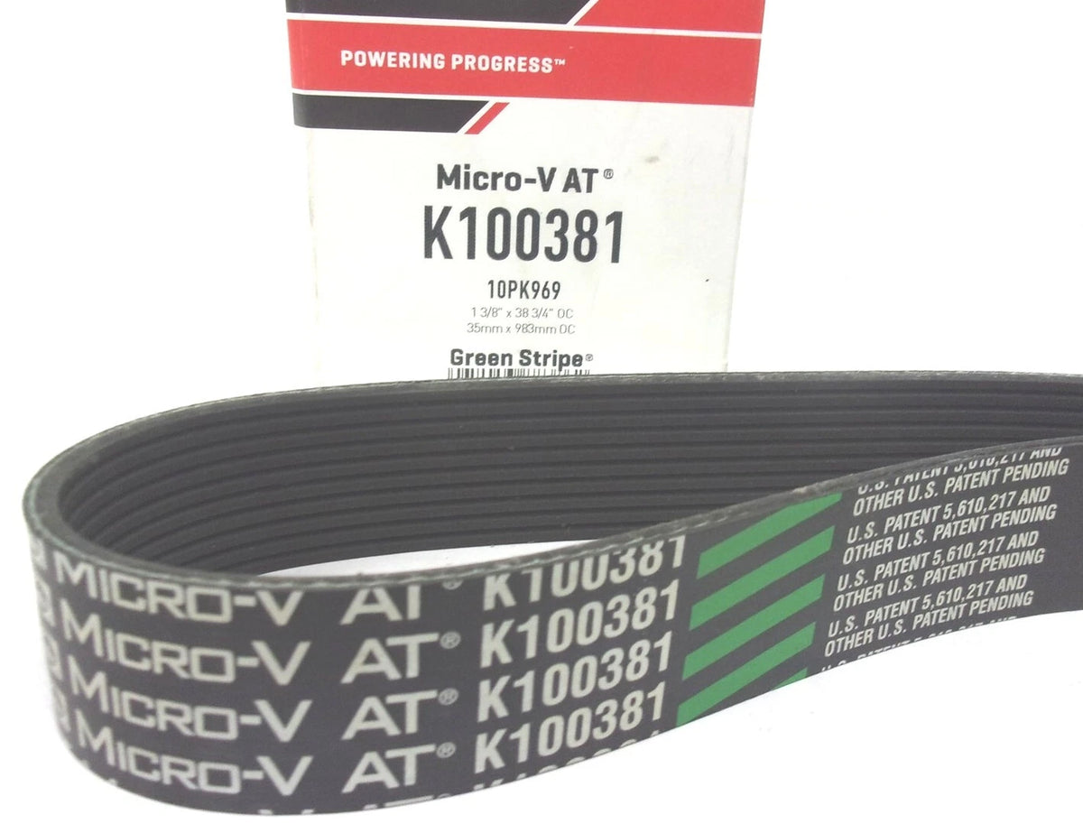 Gates Serpentine Micro-V Belt 10PK969 for K100381 (38-3/4" X 1-3/8")