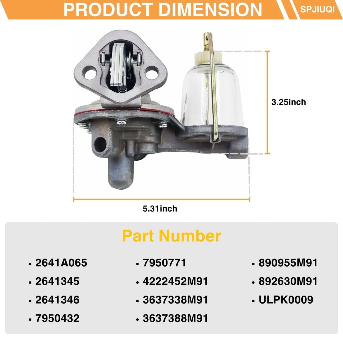 Fuel Pump 2641345 2641A065 for Perkins A4.192 A4.203 AD4.203 (1970–1980)