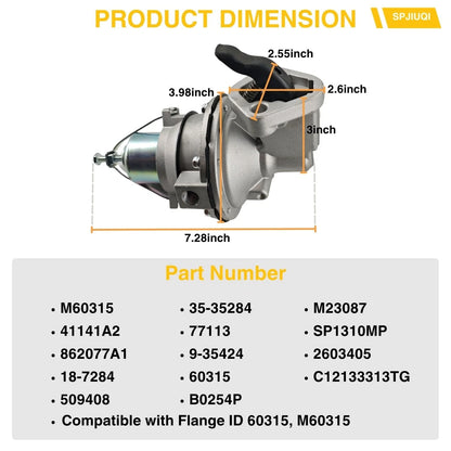 Mechanical Fuel Pump 41141A2 862077A1 for Mercury Marine 231 262