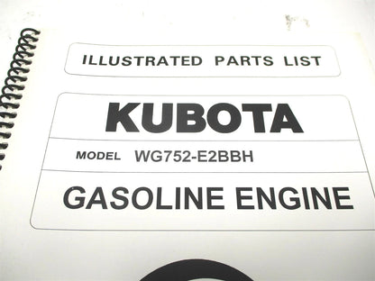 Illustrated Parts List Manual for Kubota WG752-E2BBH Engine (97898-55290)