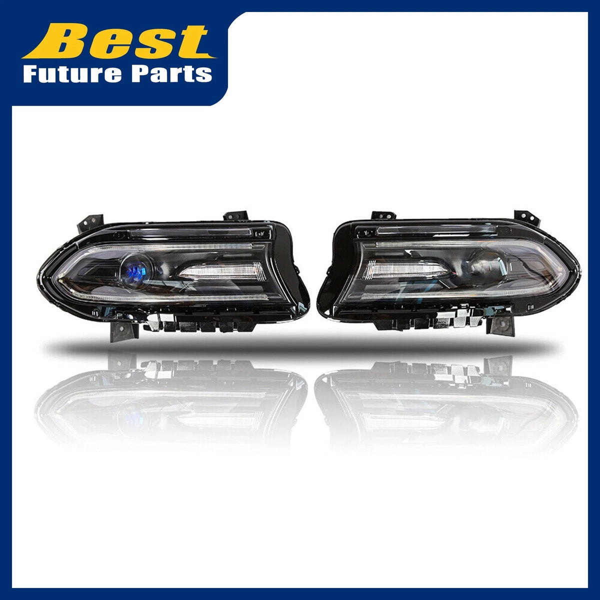 2X LED Dual Beam Projector Headlights for Dodge Charger (2015–2020)