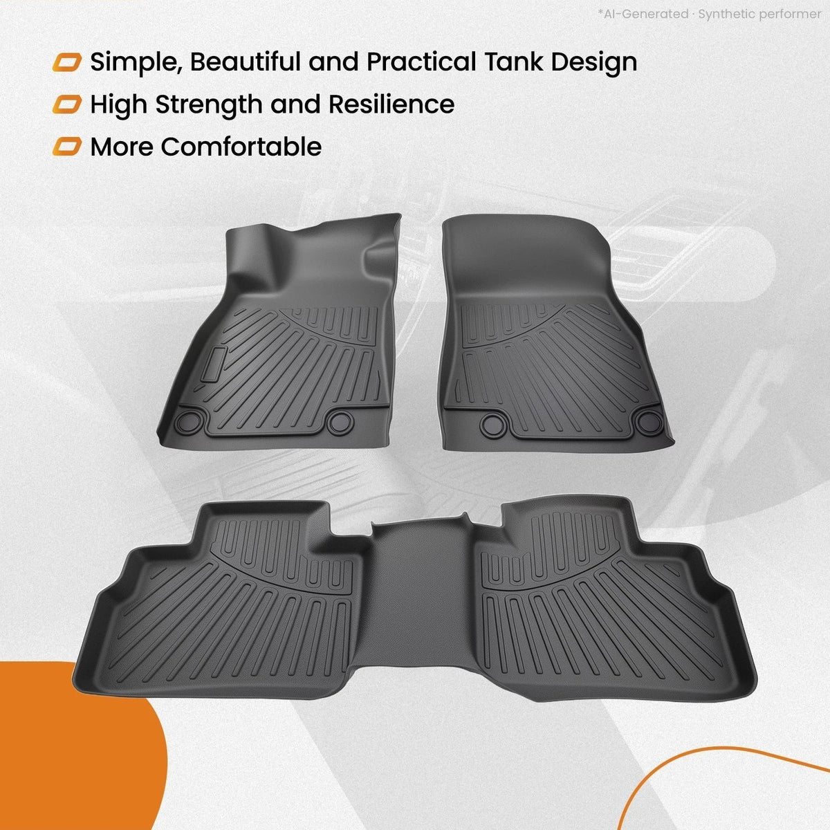 Set of 4 TPE Waterproof Floor Mats Liner for Nissan Sentra (2020–2025)