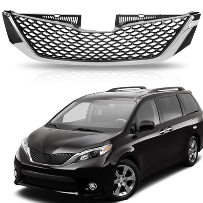 Honeycomb Chrome Front Bumper Upper Grille Assembly for Toyota Sienna (2011–2017)