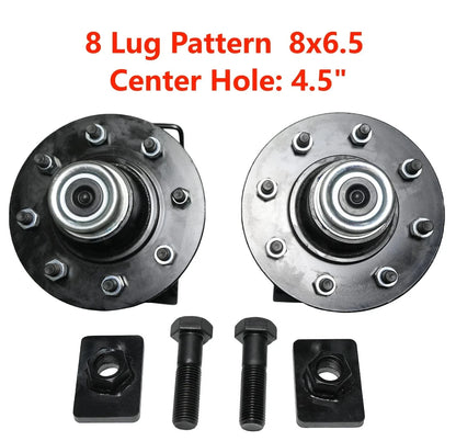Set of 8 Steel Bolt-on Spindle Kit for Shipping Container Wheels (8000LB)