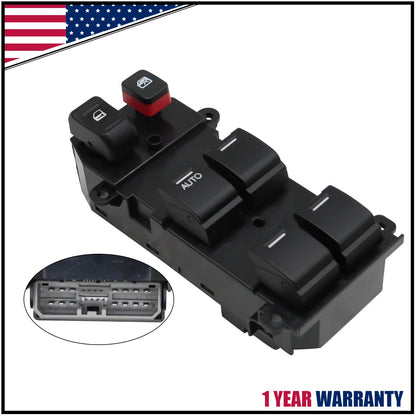 Power Window Switch for Honda Fit (2009–2014) - Left Side, Black