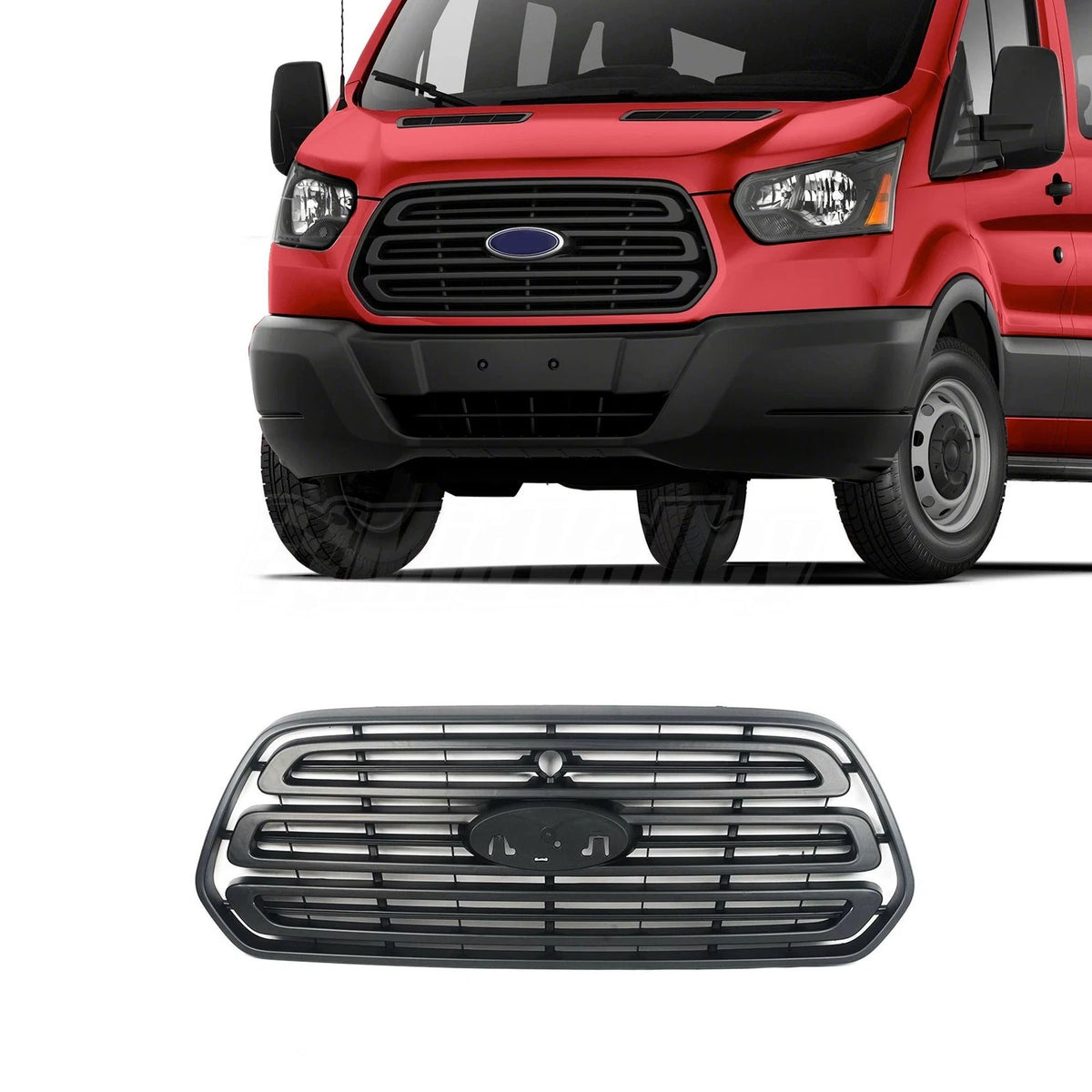 Front Bumper Grille for Ford Transit 150 250 350 HD (2015–2019) CK4Z17E810AA Black