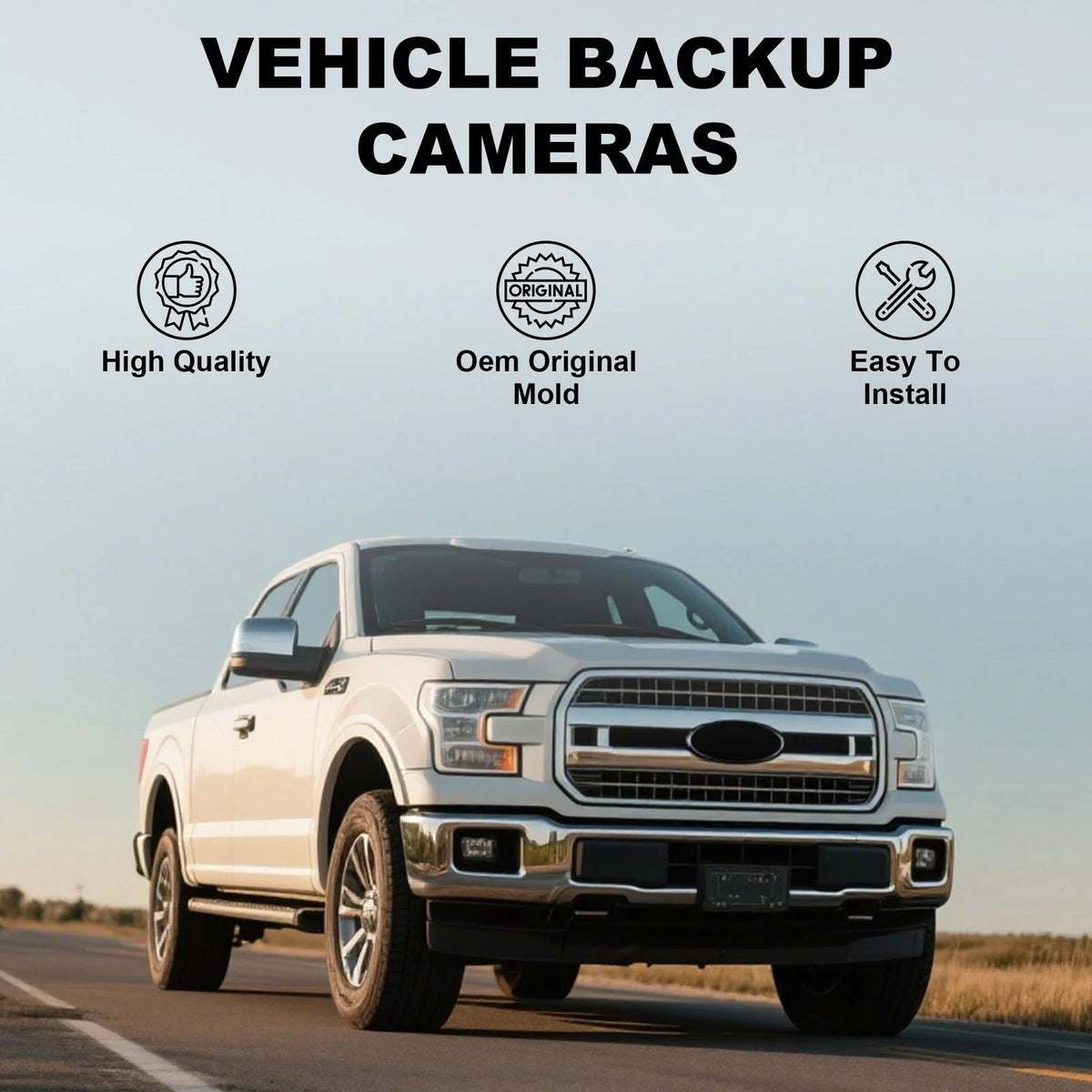 Rear View Camera with Wiring Harness & Tailgate Handle for Ford F150 (2015–2023)