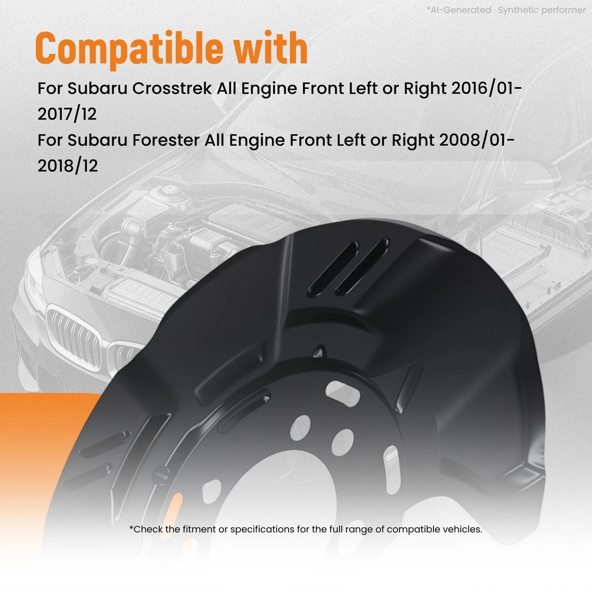 1pc Front Brake Backing Shield for Subaru Impreza Crosstrek Forester (2012–2020) 26290AG000