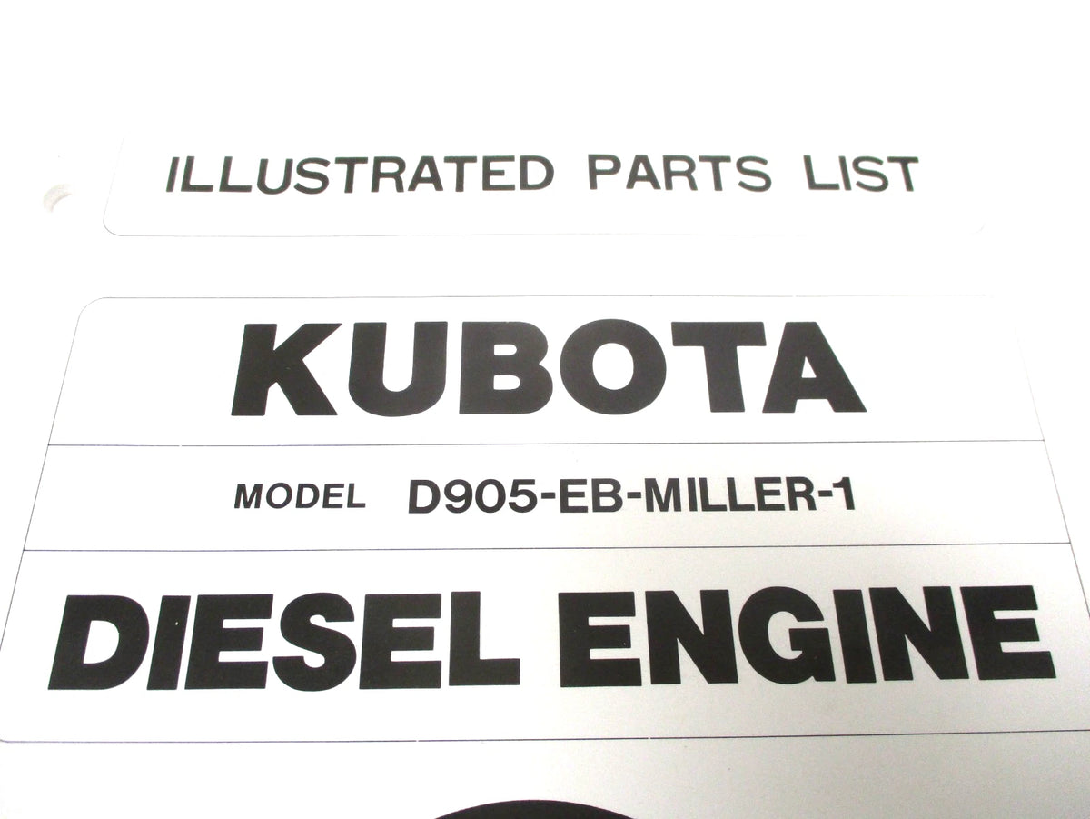 Illustrated Parts List for Kubota D905-EB-Miller-1 Diesel Engine (97898-53680)