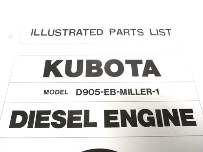 Illustrated Parts List for Kubota D905-EB-Miller-1 Diesel Engine (97898-53680)