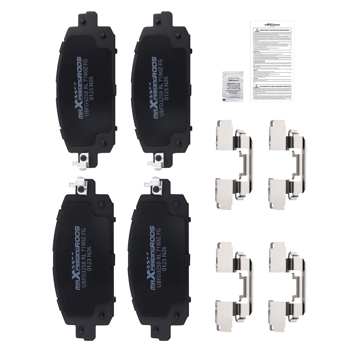 Set of 4 Front Ceramic Brake Pads for Nissan Kicks/Sentra (2020–2024)