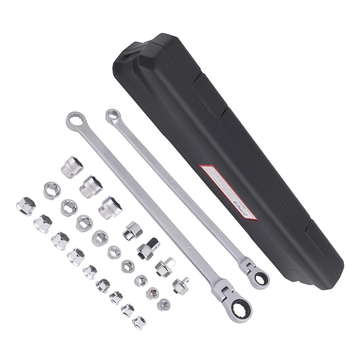 Set of 27 Extra Long Flex Head Ratcheting Wrenches 8-22mm
