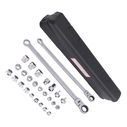 Set of 27 Extra Long Flex Head Ratcheting Wrenches 8-22mm