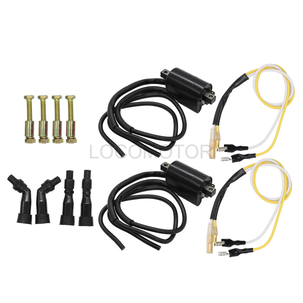 2X Ignition Coils & Spark Plug Caps for Suzuki GS550 GS650 GS750 GS850 GS1100
