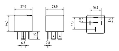 GEBE 993001 Mini Relay 12V 30A for (Made in Germany)