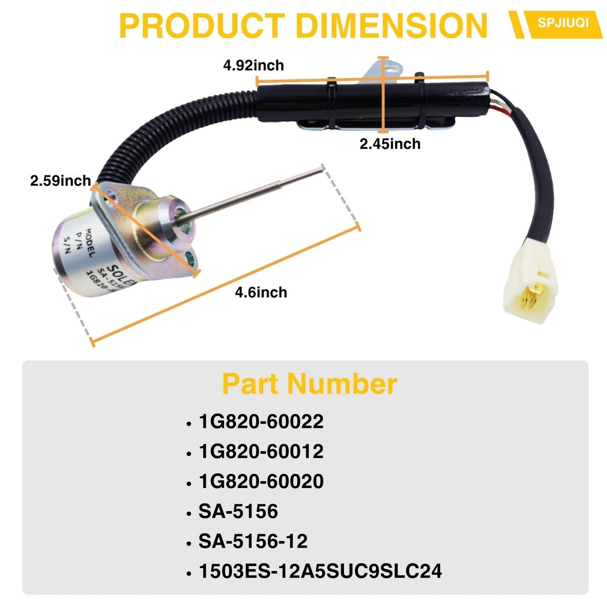 Fuel Shut Off Solenoid Valve 102799601CC 12V for Bobcat 2200 2300 (2000–2023)