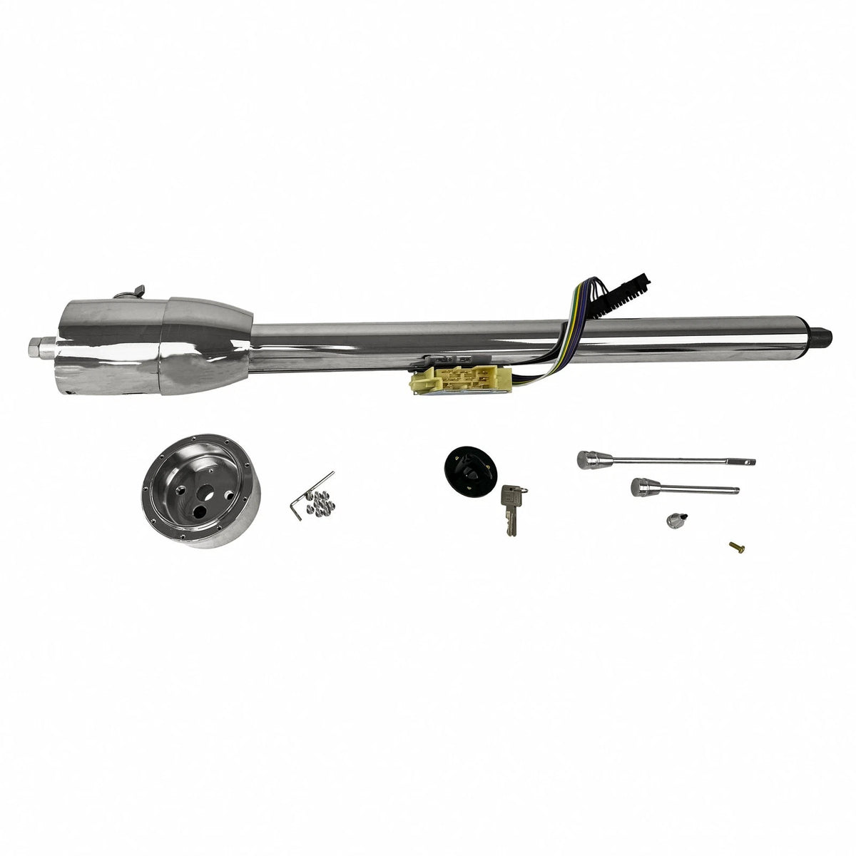 Chrome Tilt Steering Column for Chevy Corvette (1968–1980) - Keyed, Floor Shift
