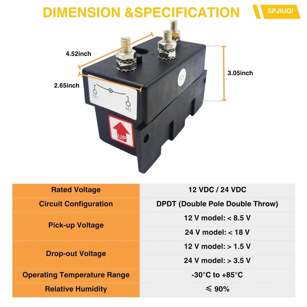 12V 6000W Windlass Solenoid Reversing Contactor for Marine Boat