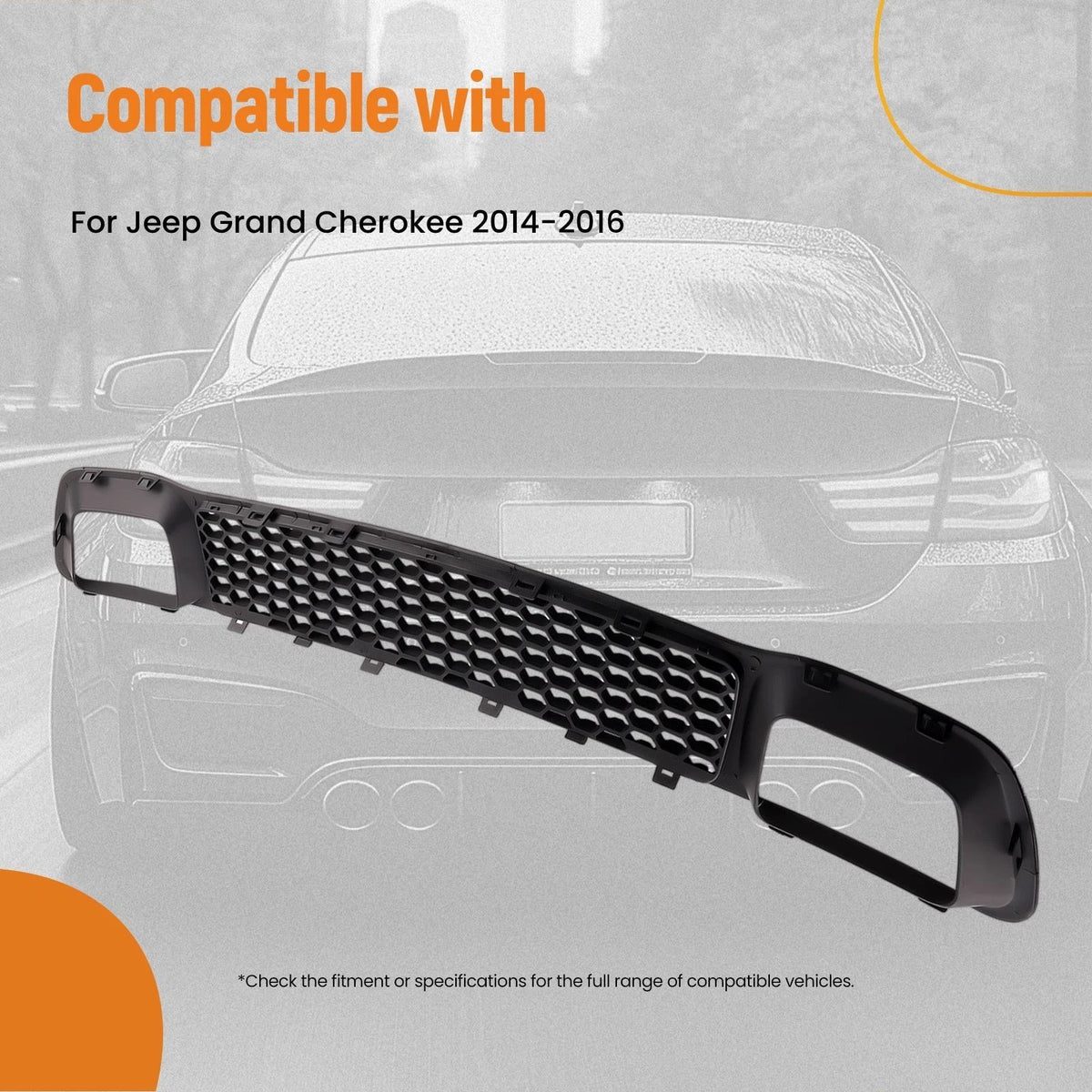Chrome Front Lower Grille Trim Molding Bezel for Jeep Grand Cherokee (2014–2016)