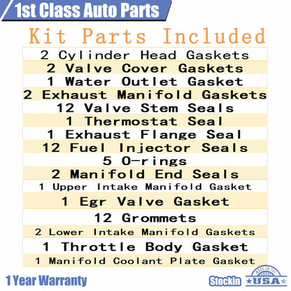 Engine Cylinder Head Gasket Set for Buick LeSabre Regal Chevy Impala Pontiac V6 (1990–2005)