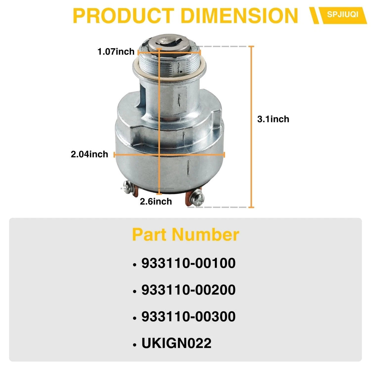 Ignition Switch with 301 Keys for Yanmar Excavator (933110-00100, 933110-00200)