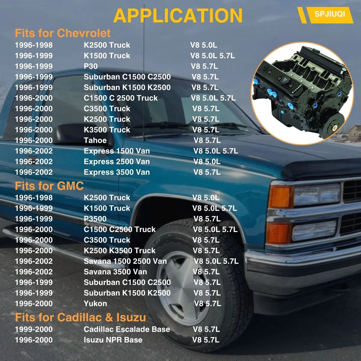 FJ504 Spider Vortec Fuel Injector for Chevy GMC Pickup Truck V8 5.0L 5.7L (1996–2002)