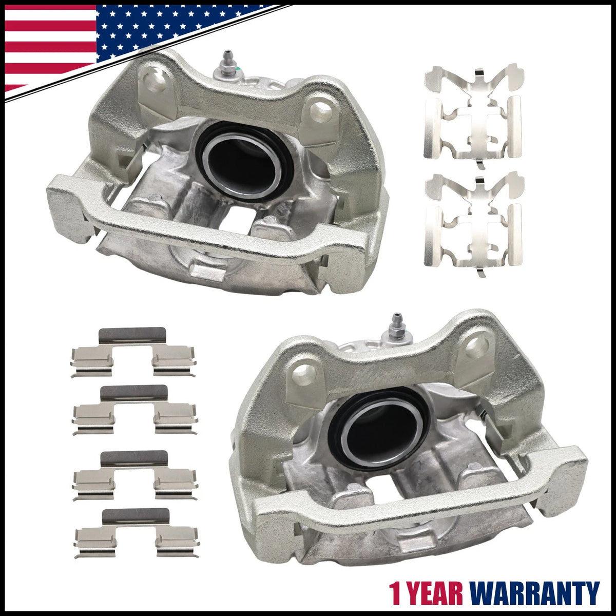 Rear Disc Brake Calipers w/Bracket for Chevy GMC Silverado 1500 (2003–2007)