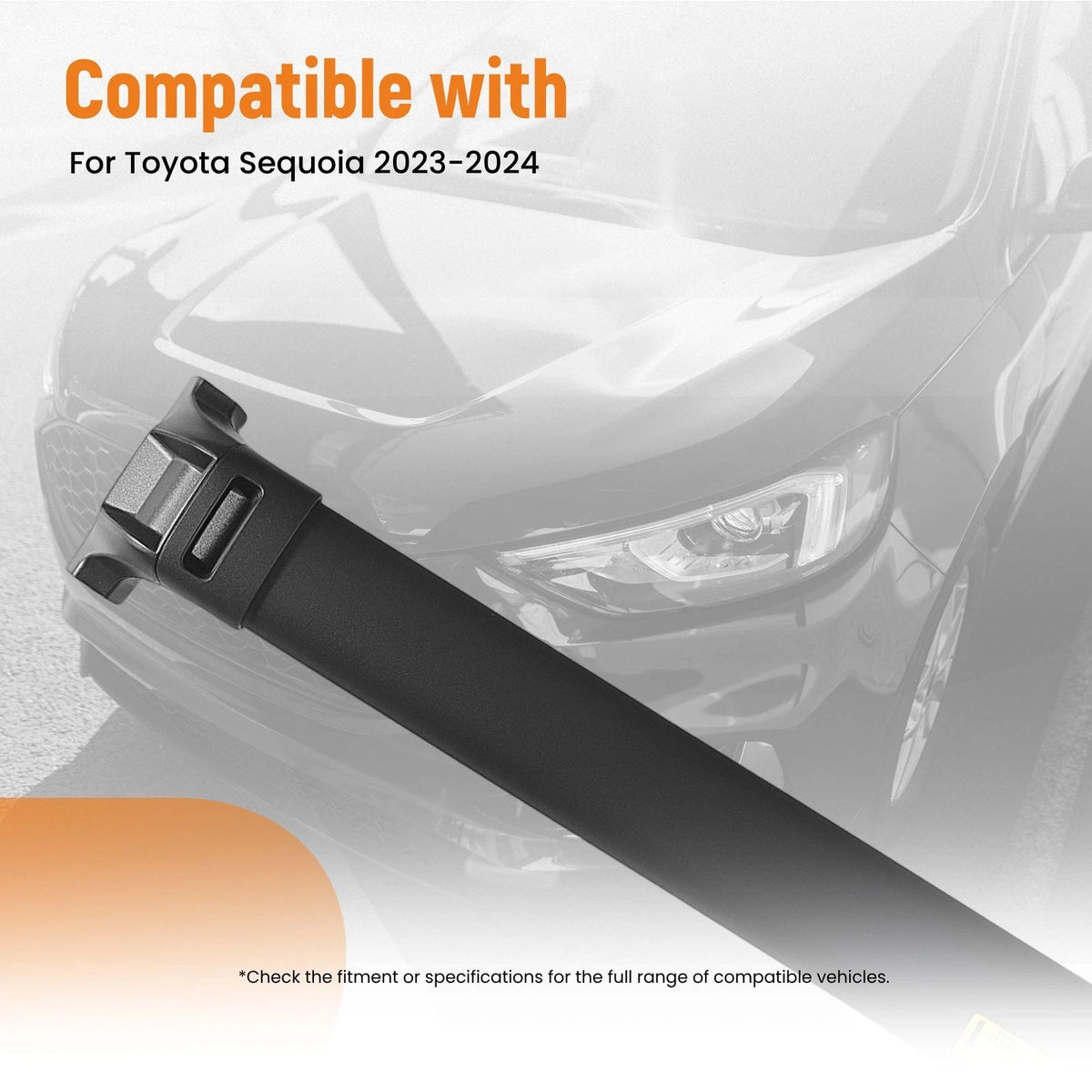 Set of 2 Aluminum Roof Rack Cross Bars for Toyota Sequoia (2023–2024) Black