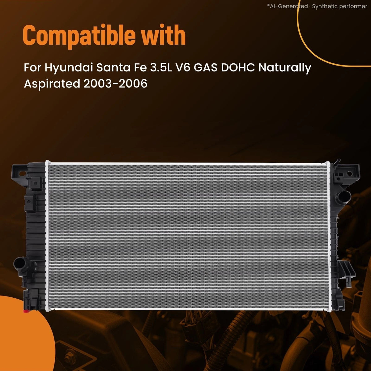 Aluminum Radiator for Hyundai Santa Fe 3.5L (2003–2006) 2531026300