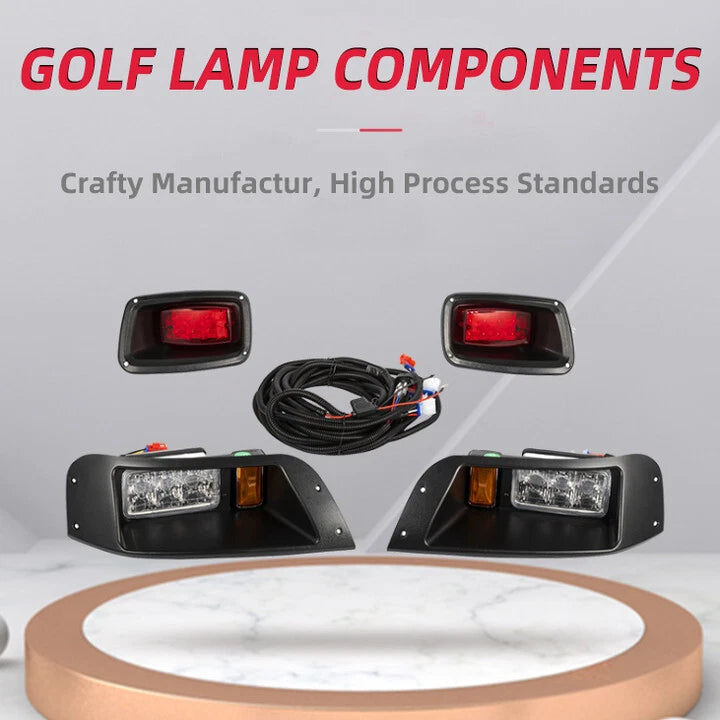 EZGO TXT Golf Cart LED Headlight & Tail Light Kit (1996–2013)