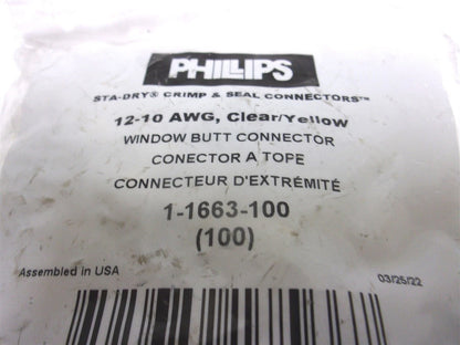 Set of 100 Butt Connectors for Phillips Clear-Vu 12-10 Gauge