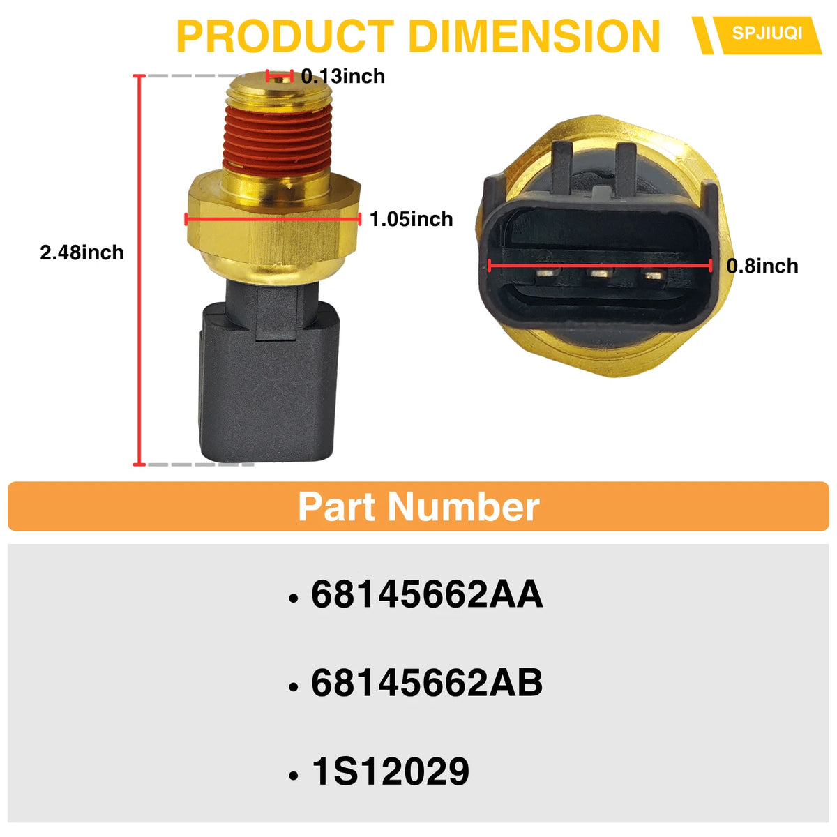 Oil Pressure Sensor 68145662AA for Dodge Chrysler Dart Jeep Ram Fiat (2012–2016)