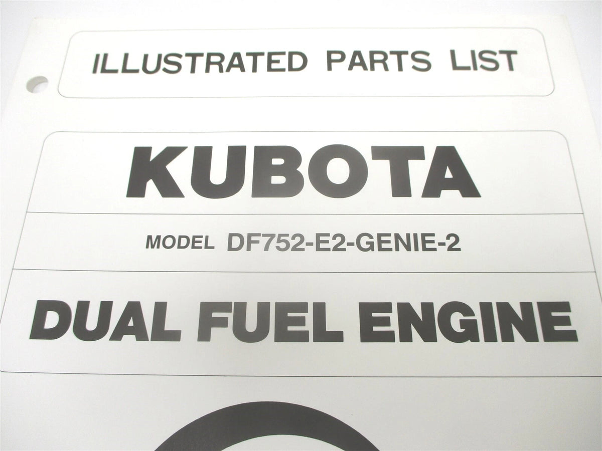 Illustrated Parts List Manual for Kubota DF752-E2-Genie-2 (Dual Fuel)