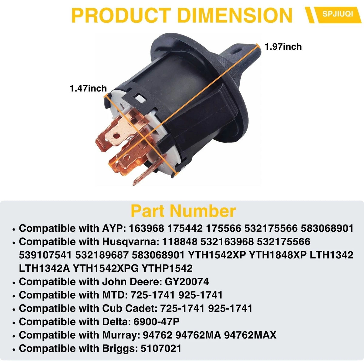 2X Ignition Switch for John Deere Sabre 14.542GS 1642HS 17.542HS Scotts L1742
