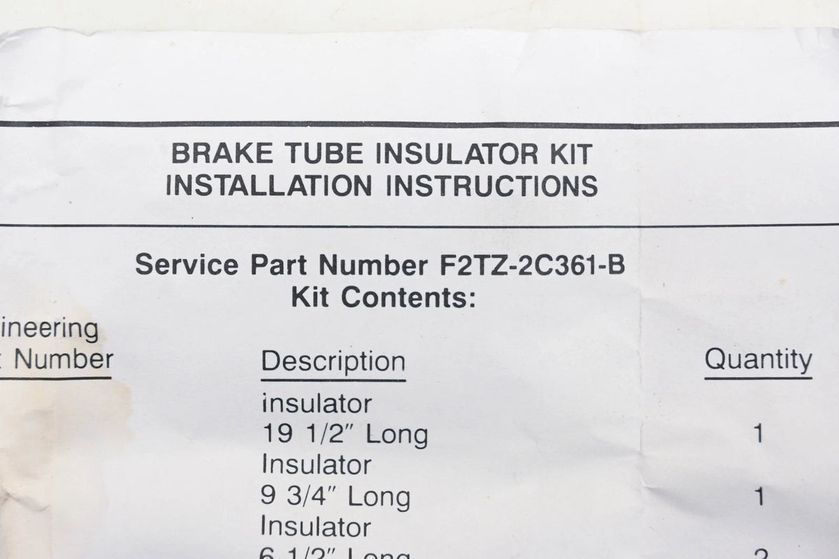 Brake Tube Insulator Kit for Ford (F2TZ-2C361-B)