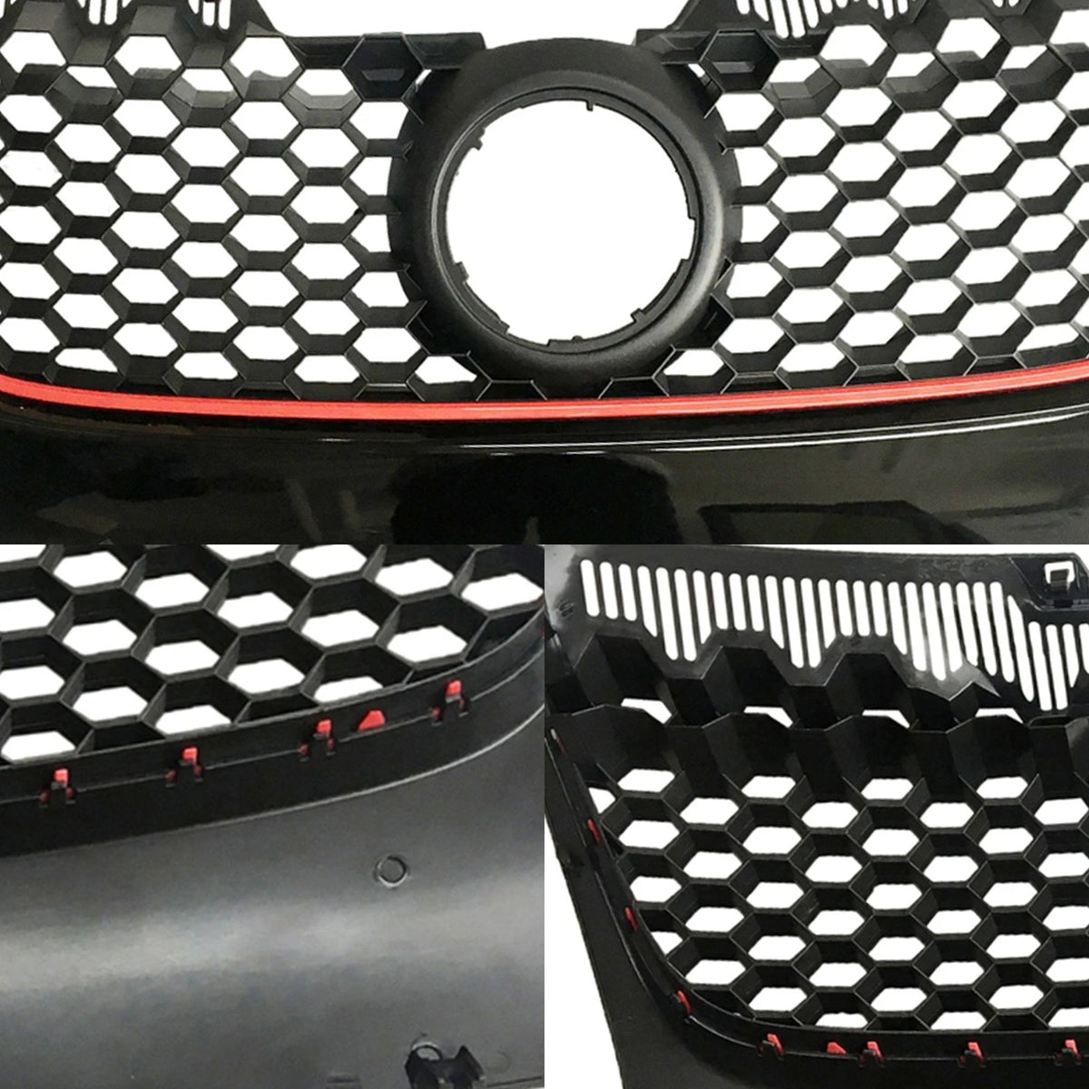 Front Bumper Upper Mesh Grille for Volkswagen GTI Jetta (2006–2009)