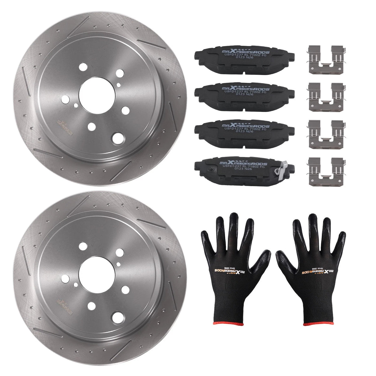Rear Brake Rotors & Ceramic Pads Set for Subaru Forester (2009–2013), Legacy (2010–2014)