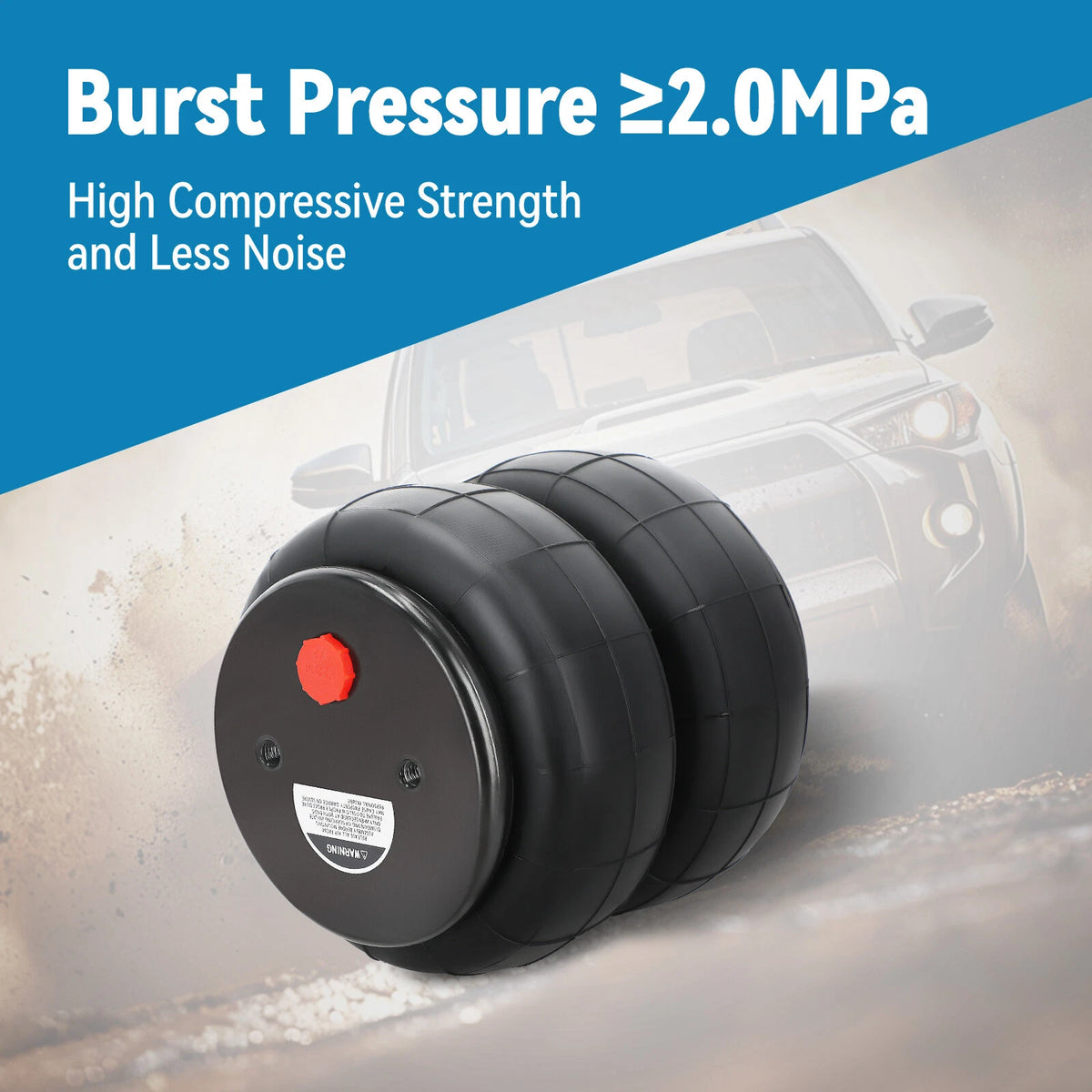 2X 2600lbs Air Suspension Bags Single Port 1/2" NPT for Universal