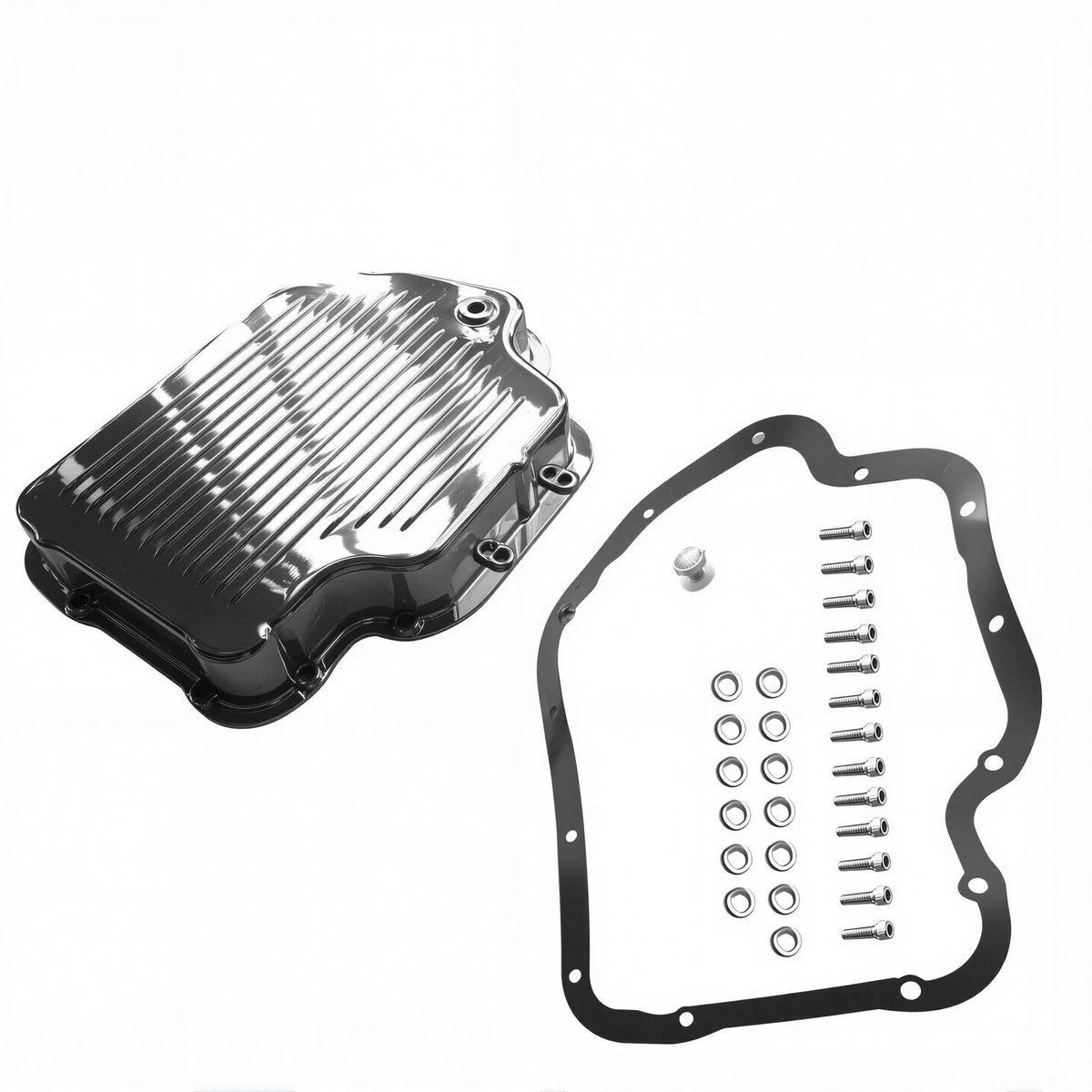 Finned Aluminum Transmission Oil Pan for GM TH400 (2-3/8 Inch Depth)