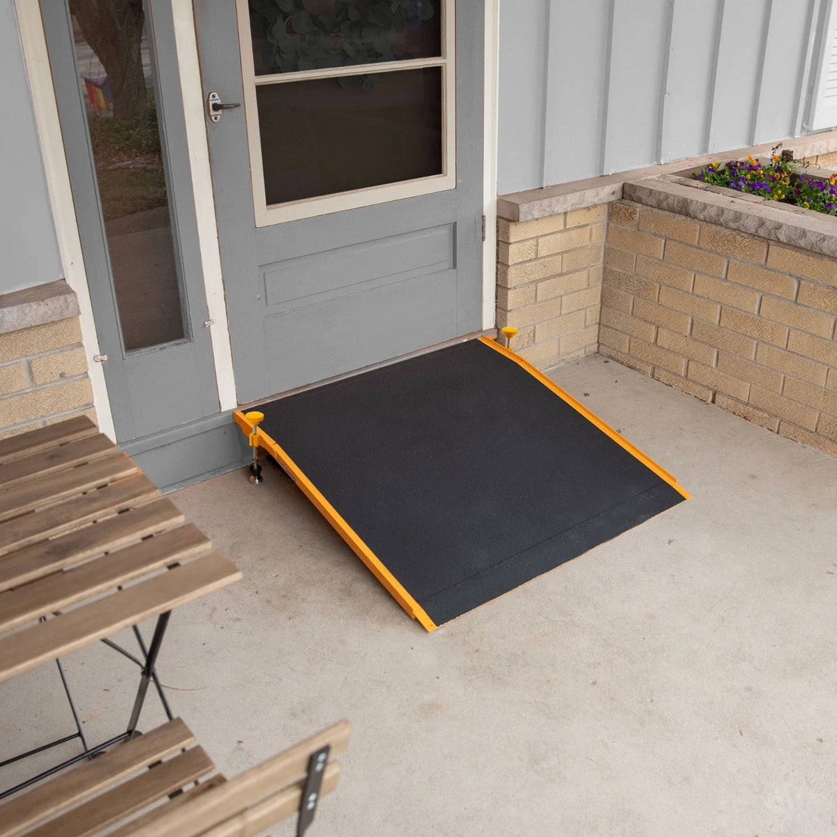 26" Aluminum Adjustable Wheelchair Threshold Ramp for All Models (400 lb Cap)