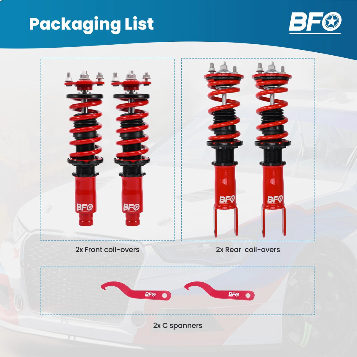Coilover Suspension Kit for Honda Civic (1988–1991) Acura Integra (1990–1993)