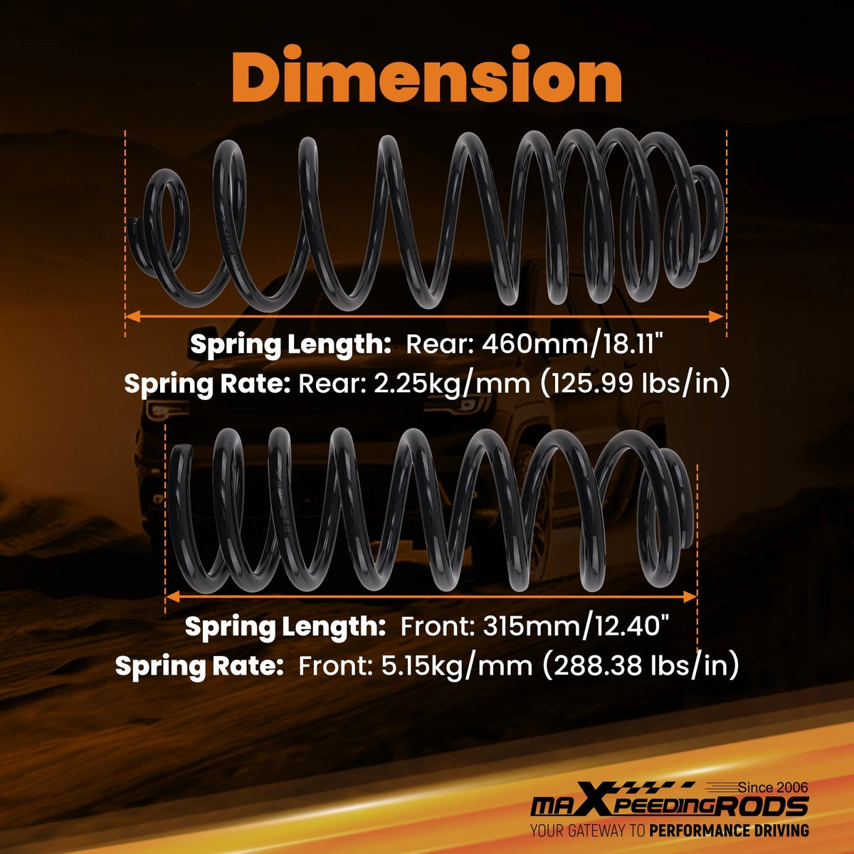 Drop Kit Coil Springs for Chevy Trailblazer (2002–2009) 2WD Front Rear