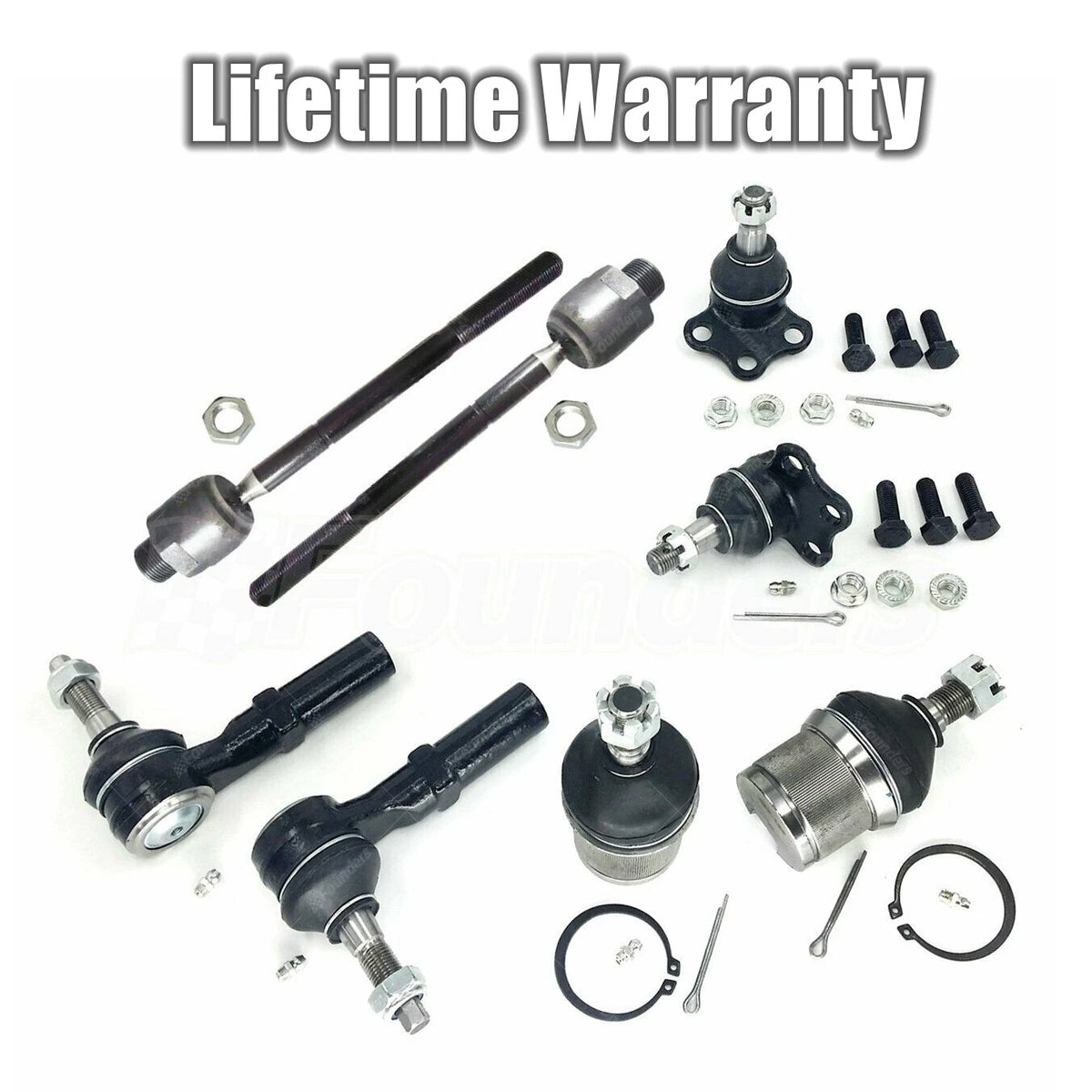 Set of 4 Upper Lower Ball Joints Inner Outer Tie Rods for Dodge Durango Dakota (1998–2004)