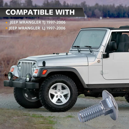 Set of 8 Grade 8 Yellow Zinc Gas Tank Skid Plate Bolts for Jeep Wrangler TJ (1997–2006)