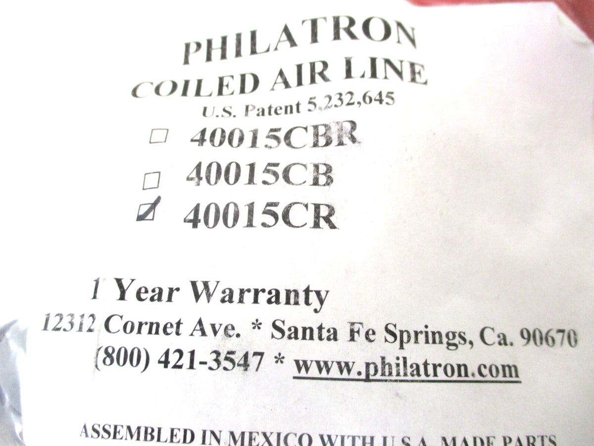15' Red Coiled Air Line for (40015CR)