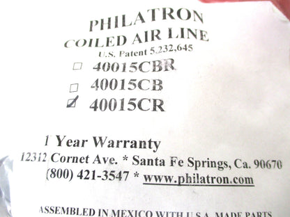 15' Red Coiled Air Line for (40015CR)