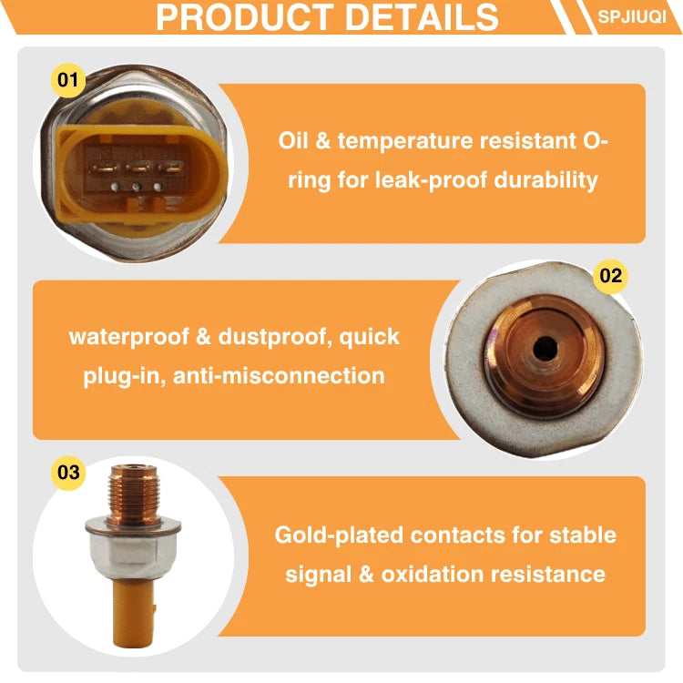 Fuel Pressure Sensor for Audi VW Beetle Golf (2006–2019) 03L906051 03L906054A 03L906054